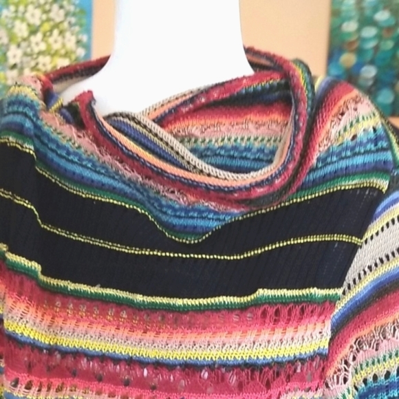 VTG POLO Ralph LAUREN Stripes Taos Multi Colored Serape Free Cozy Sweater SP EUC - Picture 6 of 16